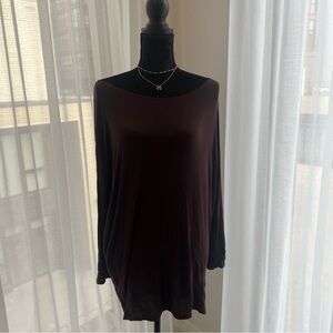 Super soft dark brown long sleeved oversized shirt